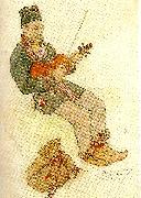 Carl Larsson, lappgubbe med fiol